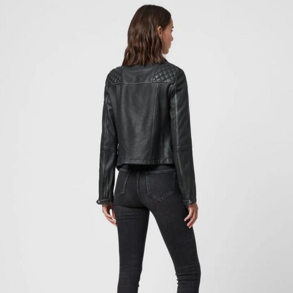 Allsaints Cargo Leather Jacket size 0 - Picture 4 of 11